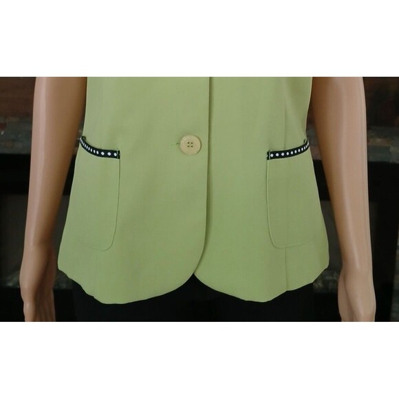 Sag Harbor Women's Size 8 Sleeveless Lime Green Button Up Collar Tank Blouse Top - Picture 7 of 9